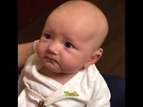 Baby overwhelmed with emotions after hearing for the first time