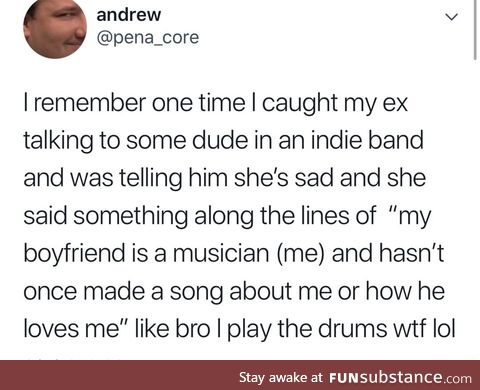 A musician boyfriend
