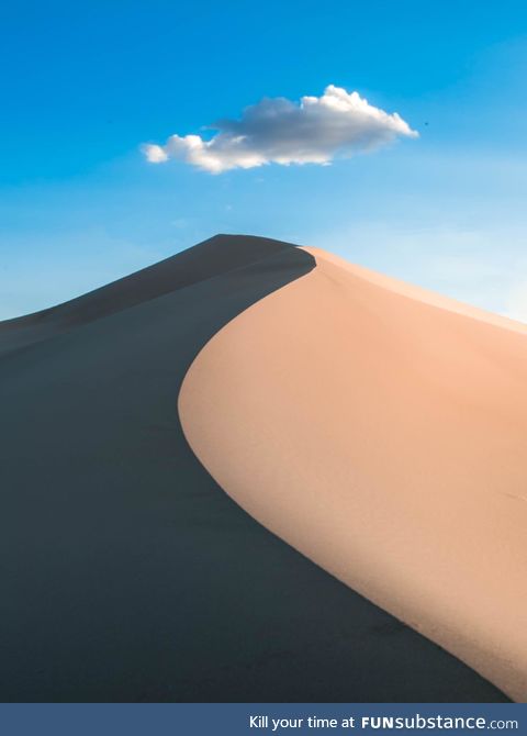 This sand dune is in Death Valley National Park in California