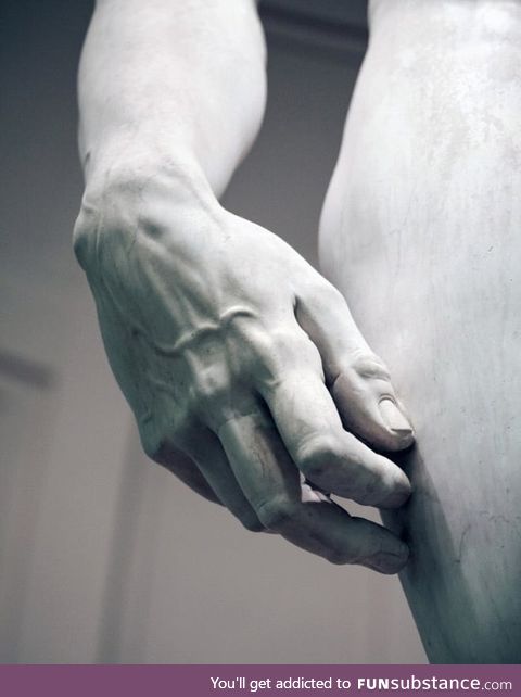 Look at the detail of this Michelangelo sculpture