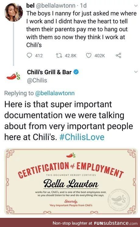 Good guy Chili's