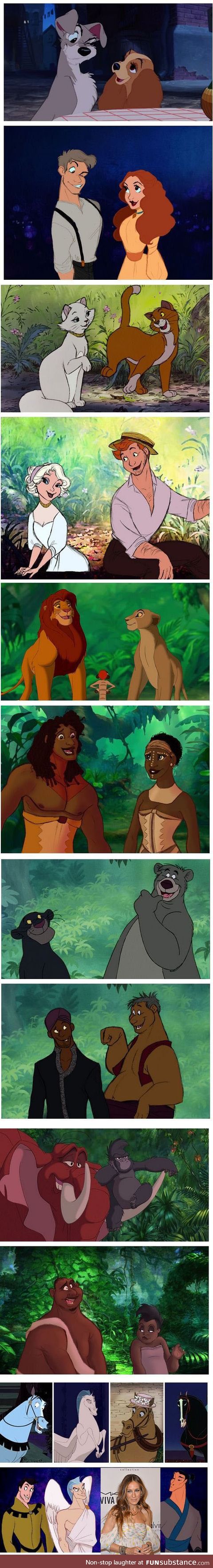 Disney animals and their human forms