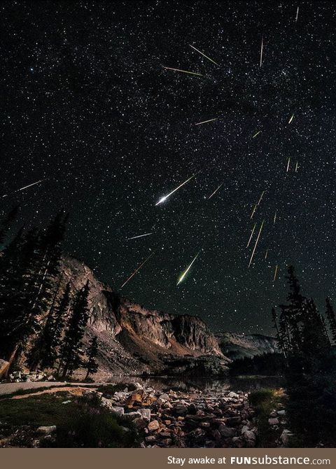 Long exposure to a meteor shower