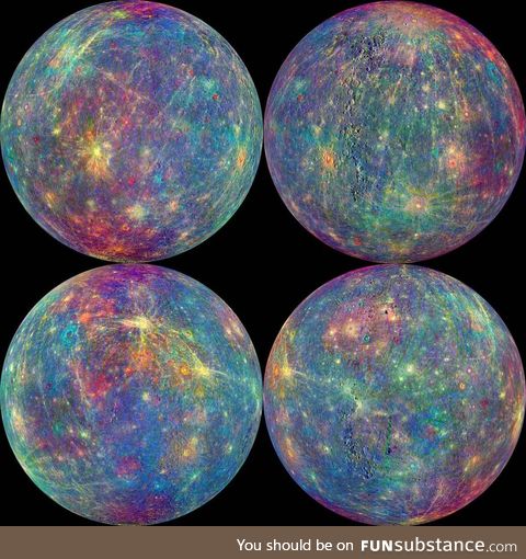 The planet Mercury looks like an opal in these NASA images