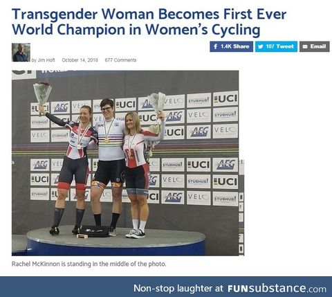 Man becomes female cycling champion