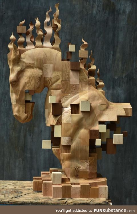Chess, Hsu Tung Han, wood sculpture, '18