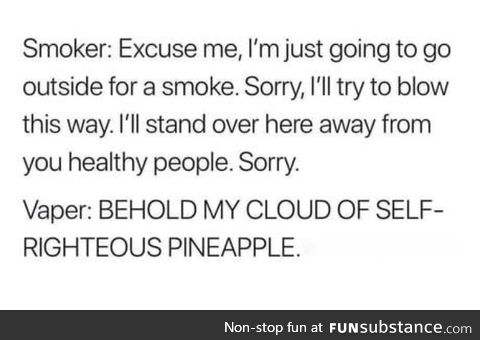 I hate the smell of vape smoke
