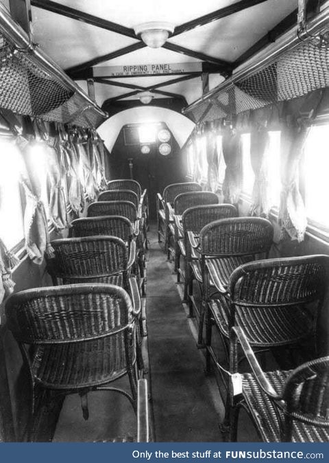 Inside of an Airplane in 1930s