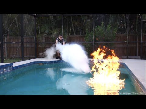 Using Liquid Nitrogen Put Put Put A Pool On Fire