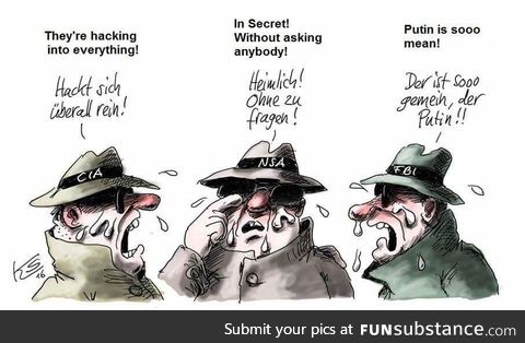 German cartoon about the russin hackings