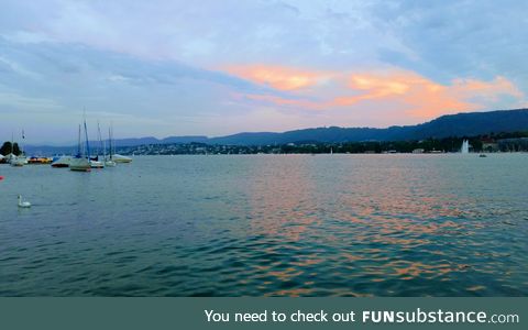 Sunset in Zurich, Switzerland 