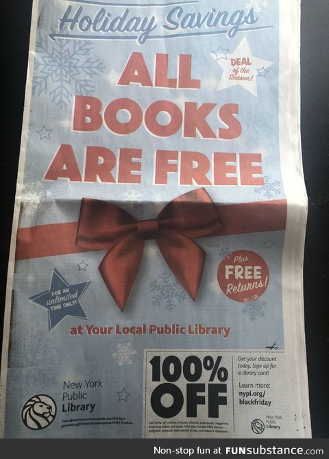 This advertisement for a library