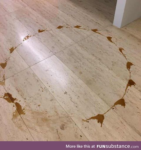 The pattern my coffee made after I fell and the cup rotated on the floor