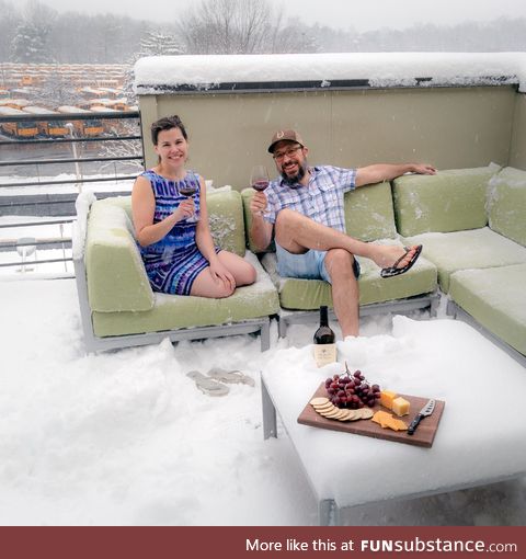 My wife and I, a couple Northerners, enjoying the fantastic weather in DC