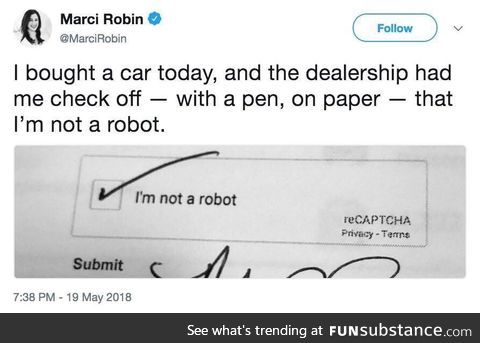 I'm not [buying a car here]