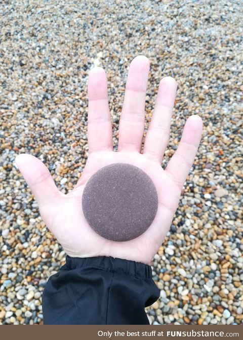 A perfectly round pebble found at the beach