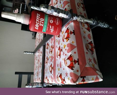 Bf: Please dont wrap present in duckttape Me: Okay okay no duckttape this time