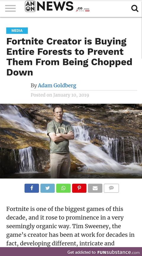 Can  forgive him for creating Fortnite? He is doing something good with the money he