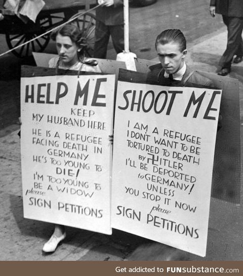 A couple protesting in NYC, 1940