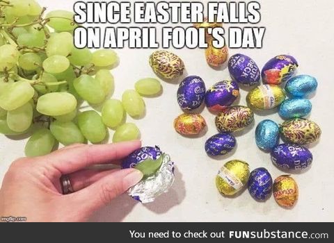 Easter is April Fool's day. Prepare yourselves