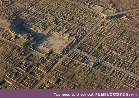 Ruins of an ancient Roman city in Algeria