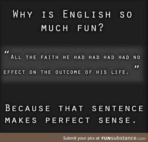 English, such a wonderful language