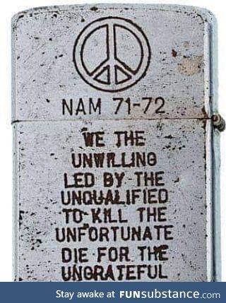 A Zippo lighter from the Vietnam War