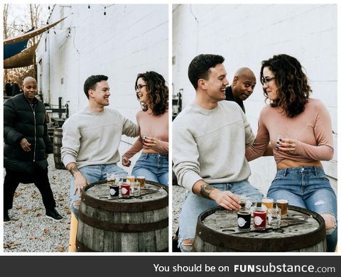 Dave Chappelle photobombing a couple’s engagement photos