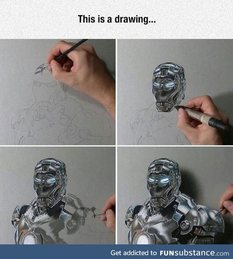 Iron-man ultra realistic drawing