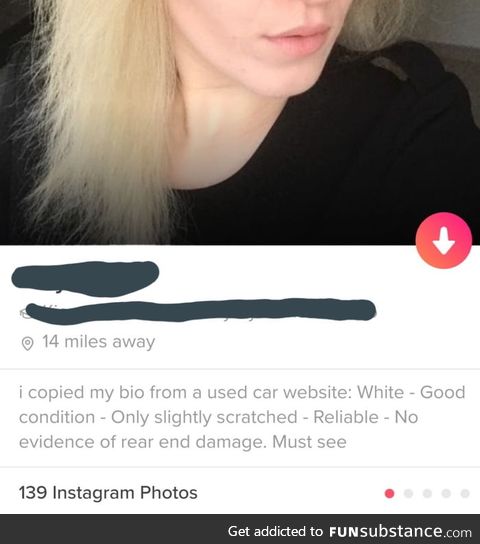 Best tinder bio yet!!! We didn't match unfortunately