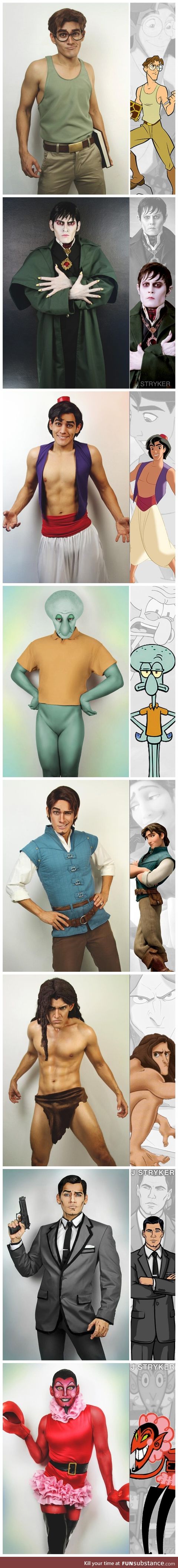 J Stryker Cosplays - multiple characters (Milo Thatch, Gomez Adams, Tarzan, Squidward, etc