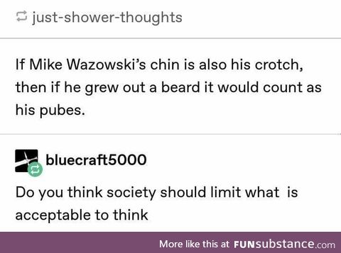 Does he pee from his chin?