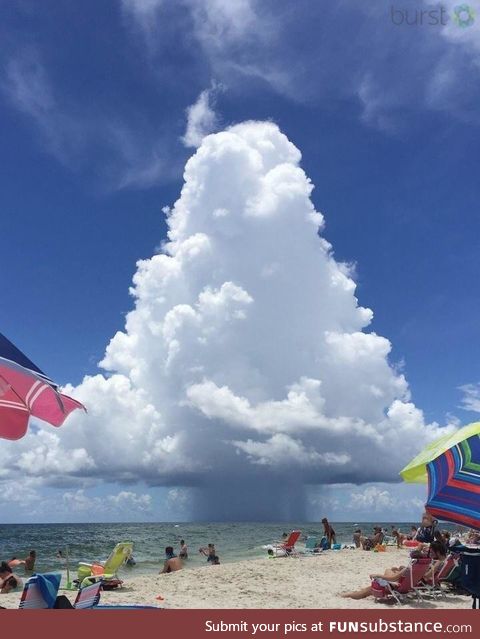 Rain cloud near the beach