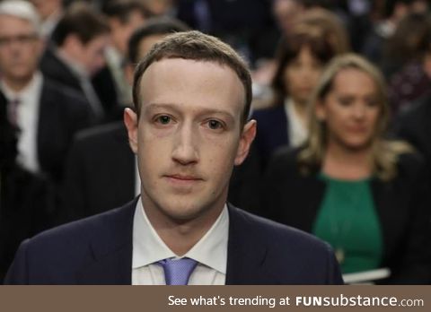 Mark Zuckerberg always looks like the guy in a zombie movie who's been bitten but is
