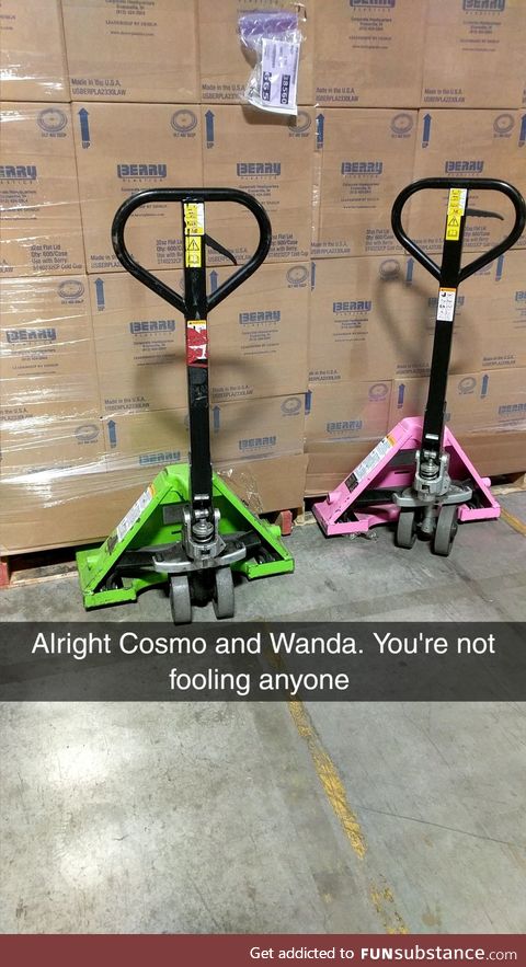 Found Cosmo and Wanda trying to be sneaky at my work today