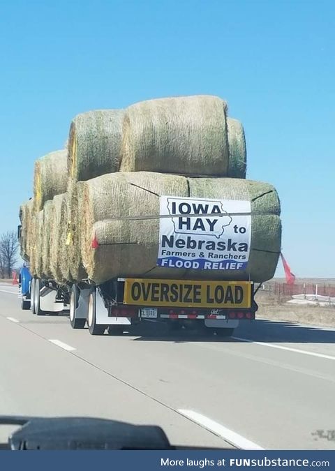 Spotted on the i80, West of Altoona. God bless our Farmers