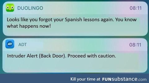 You forgot your Spanish lessons again