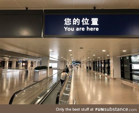 I was lost in china, but I saw this extremely helpful sign...-_-