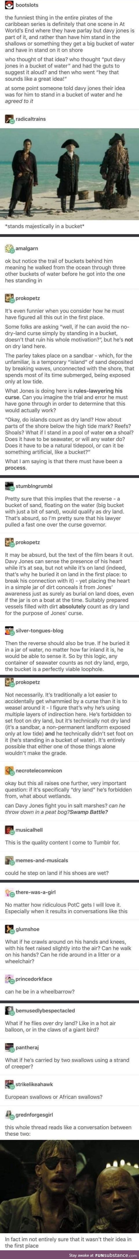 Davy Jones standing in a bucket