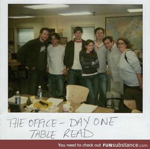 The first ever table read, for The Office (2005), season 1 episode 1, The Pilot