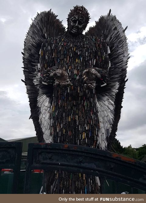 Over 100,000 confiscated weapons were used to create this 26ft tall "Knife