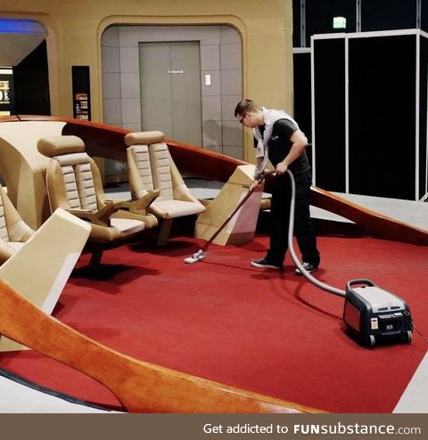 Vacuuming a Star Wars set, circa 1989