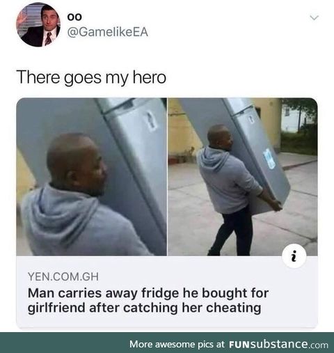 There goes a true hero