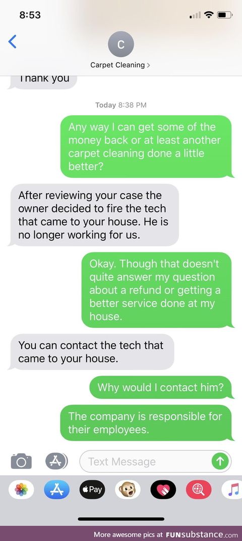 A trashy carpet cleaning company