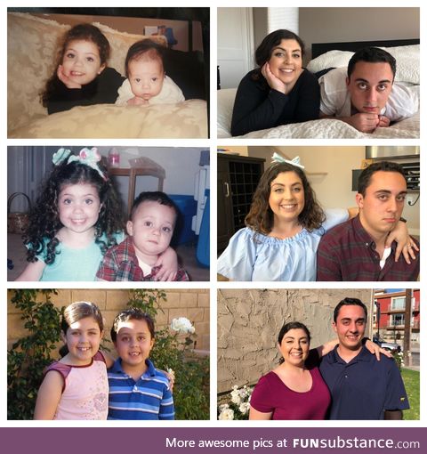 Sister and I recreated our best childhood photos for Mother’s Day!