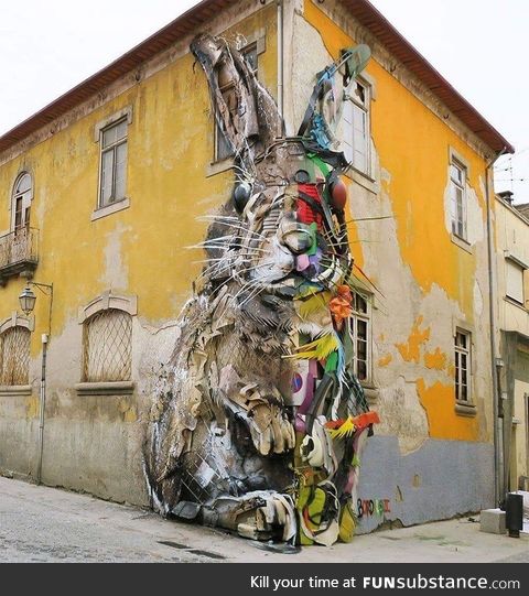 Street art : Half rabbit