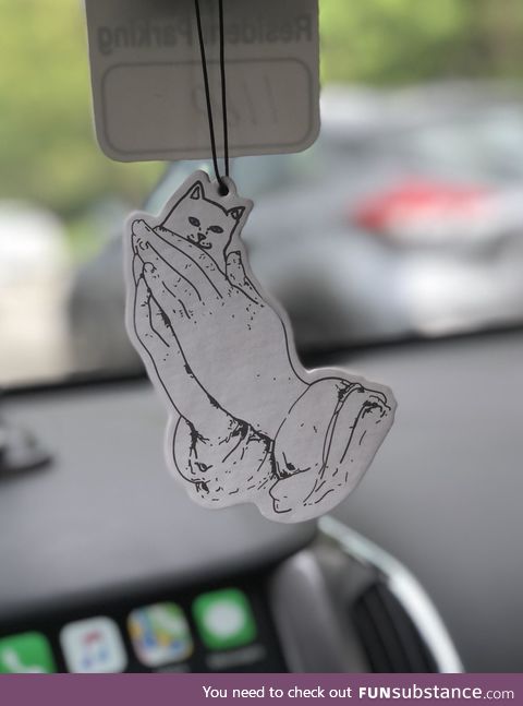 The security guard told me she saw my car and is happy another devout Christian works here
