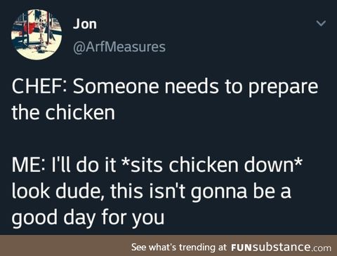 Preparing the chicken