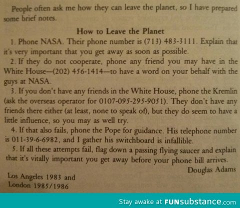 How to leave the planet