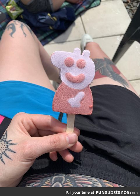 My peppa pig ice cream is a bit questionable.